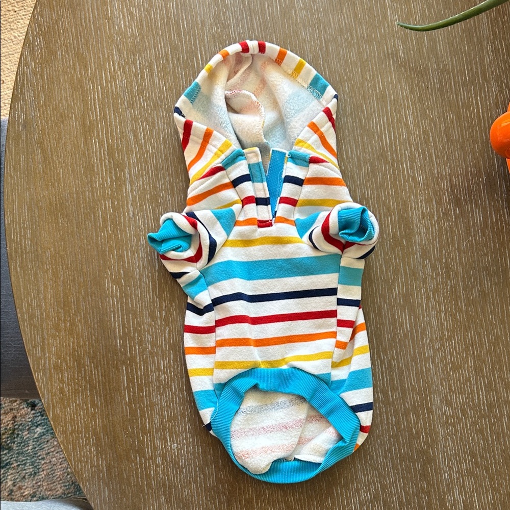 Colorful Striped Pet Hoodie - Picture 2 of 3
